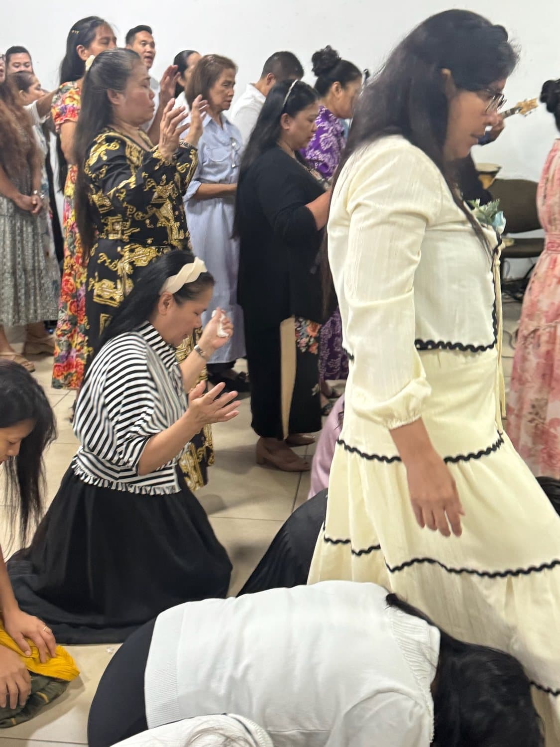 Believers gathered in worship and prayer in Israel